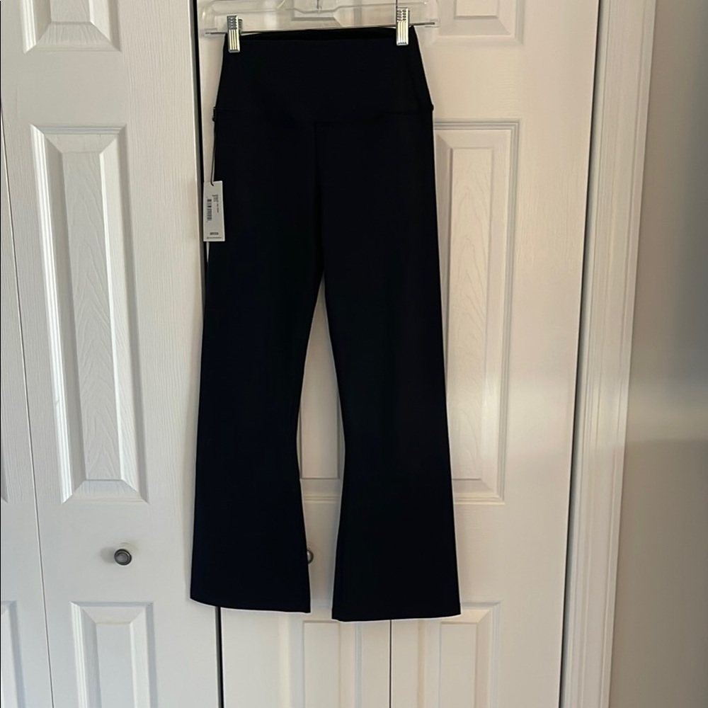 Splits59 Black Ankle Cropped Pants with Flare